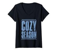 Mujer Temporada acogedora Invierno Relax Chill Vibes Camiseta Cuello V