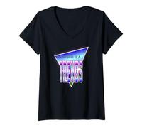Mujer Tendencias Temporales Vaporwave Retro Look Camiseta Cuello V