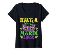Mujer Tener un Gran Mardi Gras Camiseta Cuello V
