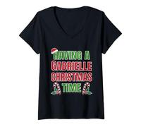 Mujer Tener un Nombre de reunión Familiar de Gabrielle Christmas Time Camiseta Cuello V