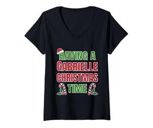 Mujer Tener un Nombre de reunión Familiar de Gabrielle Christmas Time Camiseta Cuello V