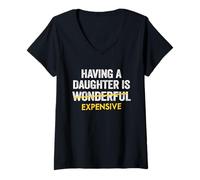Mujer Tener Una Hija Es Caro Papá Hija Padre Hombres Camiseta Cuello V