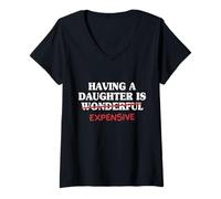 Mujer Tener Una Hija Es Caro Papá Hija Padre Hombres Camiseta Cuello V