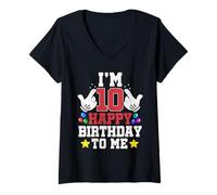 Mujer Tengo 10 años, Feliz cumpleaños para mí, Divertido cumpleaños para un niño de 10 años Camiseta Cuello V