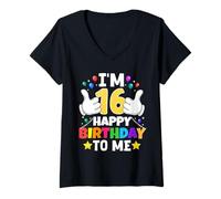 Mujer Tengo 16 años Feliz cumpleaños para mí Funny 16th Birthday Camiseta Cuello V