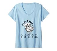 Mujer Tengo 5 Estados de ánimo gruñón humorado búho Enojado Humor para Hombres Mujeres Camiseta Cuello V