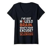 Mujer Tengo Agujeros en mi Cerebro ¿Cuál es tu Excusa EM Camiseta Cuello V