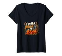 Mujer Tengo Barro en la Sangre, Divertido Barro en Cuatro Ruedas Camiseta Cuello V