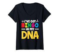 Mujer Tengo Bingo En Mi ADN Bingo Diversión Camiseta Cuello V