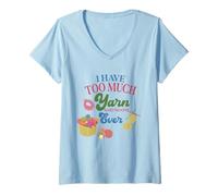 Mujer Tengo Demasiado Hilo Dijo Que Nadie tejió Nunca Humor Camiseta Cuello V