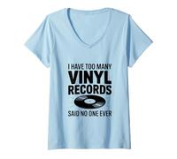 Mujer Tengo demasiados Discos de Vinilo Que Nadie Nunca Dijo Camiseta Cuello V