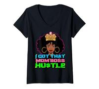 Mujer Tengo Ese ajetreo de mamá Jefe Melanin Queen Empresario Camiseta Cuello V