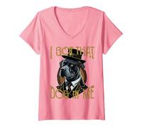 Mujer Tengo Ese Perro en mí, MD Meme, Divertido Entrenamiento, Gimnasio, Perro Labrador Camiseta Cuello V, Rosado, S