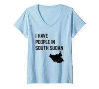 Mujer Tengo Gente en Sudán del Sur Camiseta Cuello V