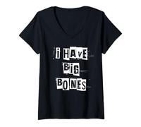 Mujer Tengo Huesos Grandes Camiseta Cuello V