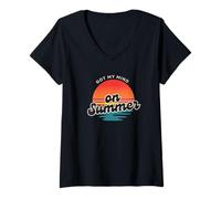 Mujer Tengo la mente puesta en Summer Good Vibes Summertime Camiseta Cuello V