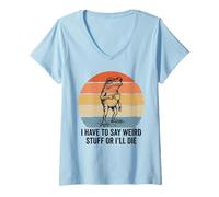 Mujer Tengo Que Decir Cosas Raras o moriré Humor Rana Meme Retro Camiseta Cuello V