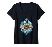 Mujer Tengo un Amigo en mí, Divertido Meme para Amantes de los Perros Pug Camiseta Cuello V