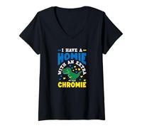 Mujer Tengo un Homie con un síndrome de Chromie Down Extra Camiseta Cuello V