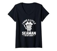 Mujer Tengo un pequeño Marinero en mi Camisa Camiseta Cuello V
