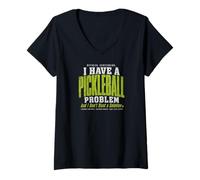 Mujer Tengo un Problema de Pickleball y no Quiero una solución Camiseta Cuello V