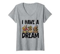 Mujer Tengo un sueño RPG Pintura en Miniatura Divertida Camiseta Cuello V