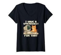 Mujer Tengo una Hoja de cálculo para Ese Propietario de Gato Contable Camiseta Cuello V