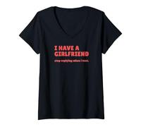 Mujer Tengo una Novia Que Deja de Responder Cuando envío un Mensaje de Texto Camiseta Cuello V