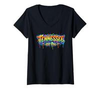 Mujer Tennessee EST 1796 - Graffiti Style TN State Pride Urban Camiseta Cuello V