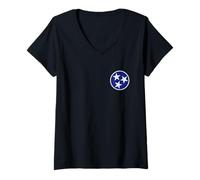 Mujer Tennessee Flag, Vintage Tennessee Tri-Star Camiseta Cuello V