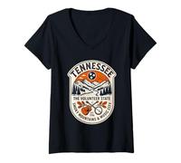 Mujer Tennessee Smoky Mountains, The Volunteer State Camiseta Cuello V