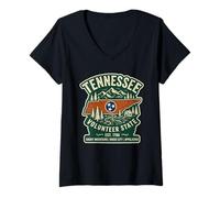 Mujer Tennessee Volunteer State Smoky Mountains, Appalachian Camiseta Cuello V