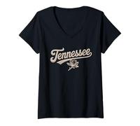Mujer Tennessee Yarn Script Look Floral Southern Women and Kids Camiseta Cuello V