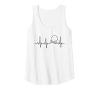 Mujer Tennis Heartbeat EKG Pulse Minimalist Player Camiseta sin Mangas
