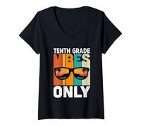 Mujer Tenth 10th Grade Students Vibes Only Back To School Camiseta Cuello V