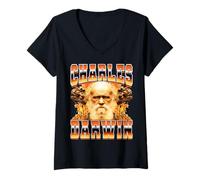 Mujer Teoría de la evolución de Charles Darwin, Estilo Pirata de los 90 Camiseta Cuello V