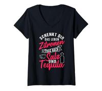 Mujer Tequila - Regala la vida limones pregunta sobre sal Camiseta Cuello V