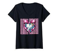 Mujer Terapeuta clínico Terapia clínica Medicamentos Girl Coquette Camiseta Cuello V