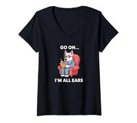 Mujer Terapeuta de Bull Terrier Inglés Psicólogo Amante de los perros Camiseta Cuello V