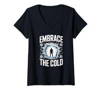 Mujer Terapia De Frío Embrace The Cold Hielo Camiseta Cuello V