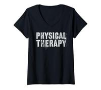 Mujer Terapia física Vintage Rehabilitación PT Equipo Terapeuta Recuperación Camiseta Cuello V