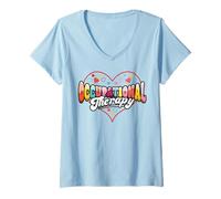 Mujer Terapia Ocupacional Corazón OTA OT Día Terapeuta San Camiseta Cuello V