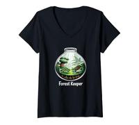 Mujer Terrario Bosque En Miniatura Forest Keeper Camiseta Cuello V