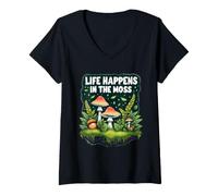 Mujer Terrario Bosque En Miniatura Life Happens In The Moss Camiseta Cuello V