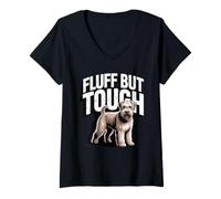 Mujer Terrier de Trigo Suave Peludo Pero Duro Camiseta Cuello V