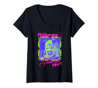 Mujer Terrifier 2 Neon Who's Laughing Art The Clown Horror Movie Camiseta Cuello V