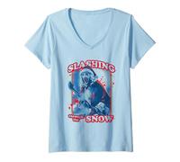 Mujer Terrifier Slashing Through The Snow Christmas Horror Movie Camiseta Cuello V