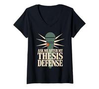 Mujer Tesis Doctoral Escritura Tesis Disertación Disertación Sobreviviente Camiseta Cuello V