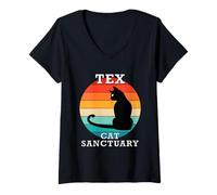 Mujer Tex Cat Sanctuary Group Familia Reunión Nombre Camiseta Cuello V