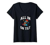 Mujer Texas Holdem Poker Player All In On Tilt Camiseta Cuello V